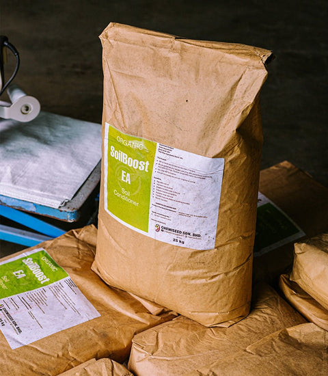 SoilBoost EA 25 kg bag, a leonardite humic acid soil conditioner from Kudzu Seeds Trading