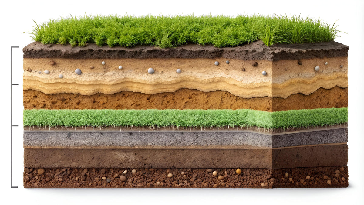 Soil profile showing horizon layers in cross section