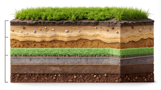 Soil profile showing horizon layers in cross section