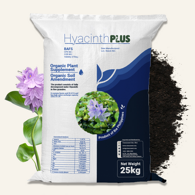 Hyacinth Plus organic soil amendment and plant supplement from water hyacinth