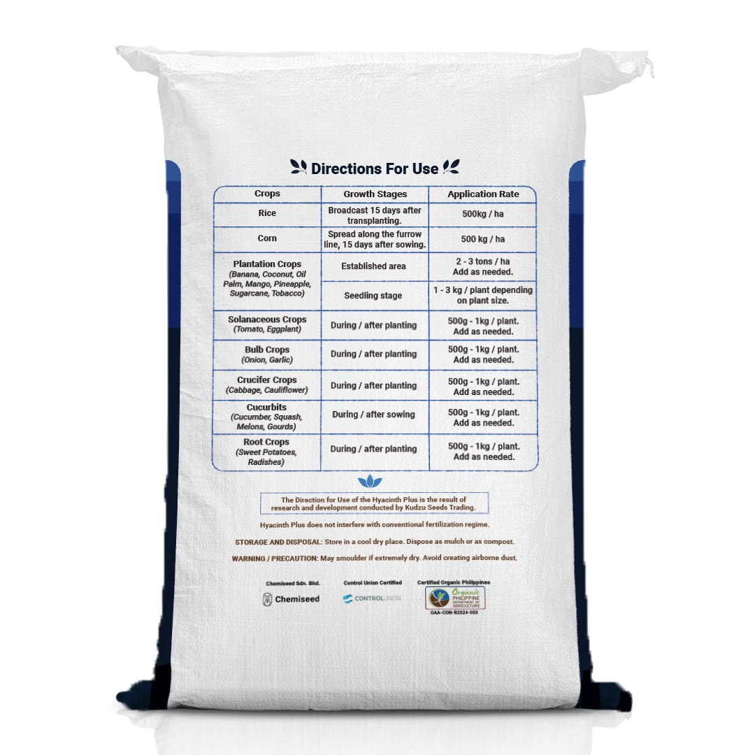 KudzuSeeds Hyacinth Plus 25 kg pack of organic soil amendment for tropical plantations
